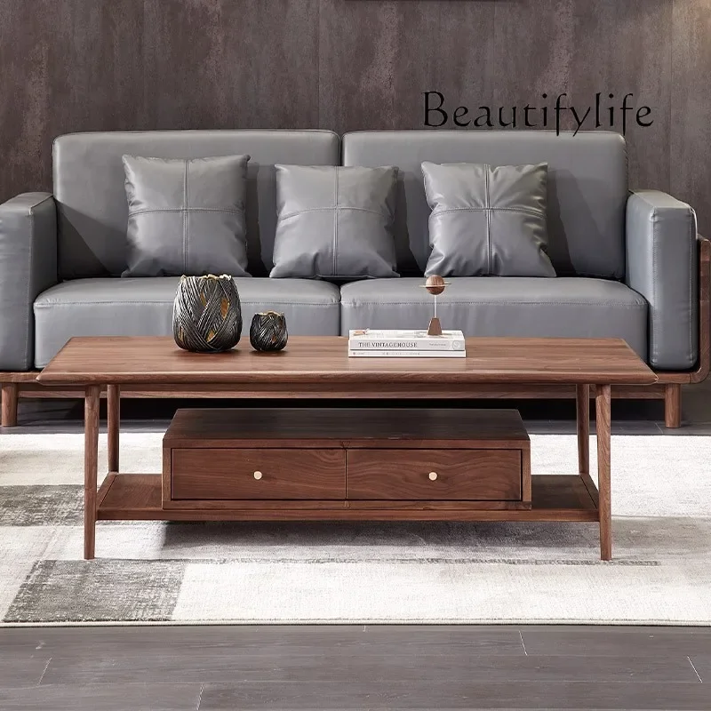 Nordic Solid Wood Small Apartment Living Room Simple Coffee Table with Drawer North America Black Walnut Storage Table
Nordic Solid Wood Small Apartment Living Room Simple Coffee Table with Drawer North America Black Walnut Storage Table