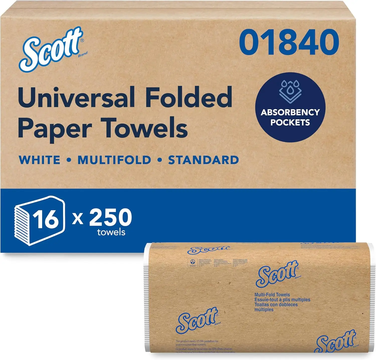 Professional Multifold Paper Towels, 4000 Sheets Bulk Case, Absorbency Pockets, 9.2"x9.4", White
Professional Multifold Paper Towels, 4000 Sheets Bulk Case, Absorbency Pockets, 9.2"x9.4", White