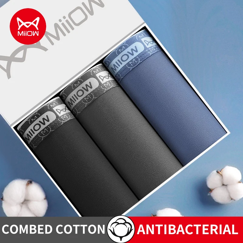 MiiOW 3Pcs Skin-friendly Cotton Men Boxershorts Antibacterial Men's Underwear Softness Breathable Panties Mens Underpants Boxers
MiiOW 3Pcs Skin-friendly Cotton Men Boxershorts Antibacterial Men's Underwear Softness Breathable Panties Mens Underpants Boxers