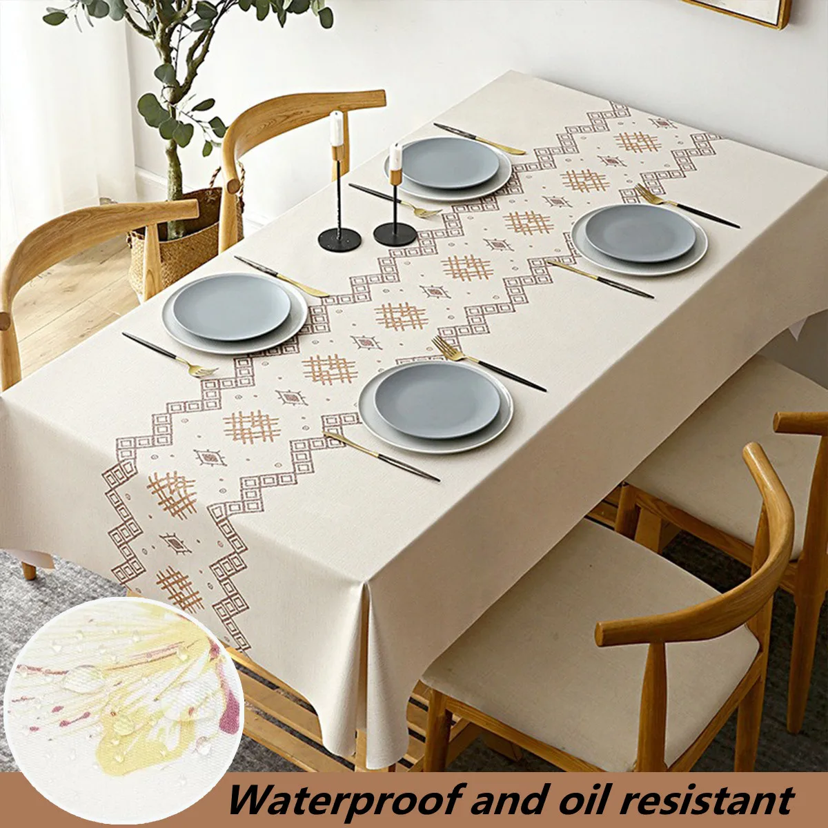 Printed Waterproof Tablecloth Simple Geometric Pattern Rectangular Tablecloth Suitable for Home and Wedding Party Decoration
Printed Waterproof Tablecloth Simple Geometric Pattern Rectangular Tablecloth Suitable for Home and Wedding Party Decoration
