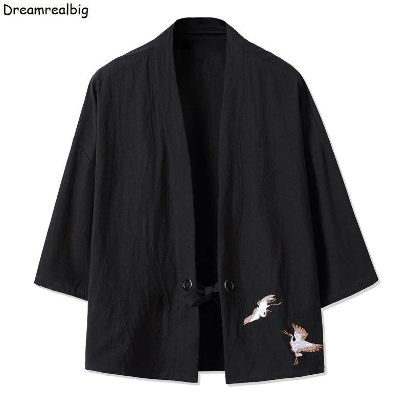 Crane Embroidery Men Kimono Shirt Three Quarter Sleeves 2022 Spring Summer Cotton & Linen Mens Haori
Crane Embroidery Men Kimono Shirt Three Quarter Sleeves 2022 Spring Summer Cotton & Linen Mens Haori