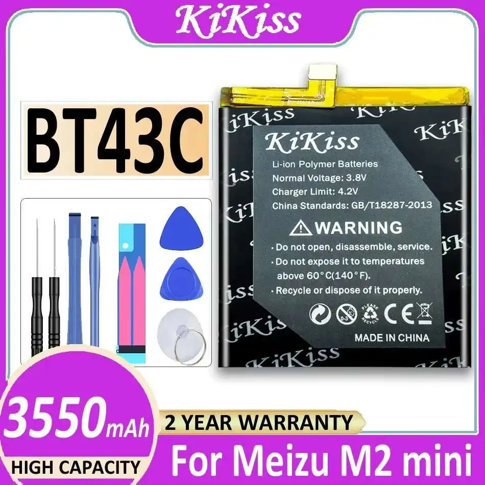 Аккумулятор мобильного телефона BT43C для Meizu Meizy M2 Mini M2mini Meilan 2, замена премиум-класса, долговечный, 3550 мАч
Аккумулятор мобильного телефона BT43C для Meizu Meizy M2 Mini M2mini Meilan 2, замена премиум-класса, долговечный, 3550 мАч