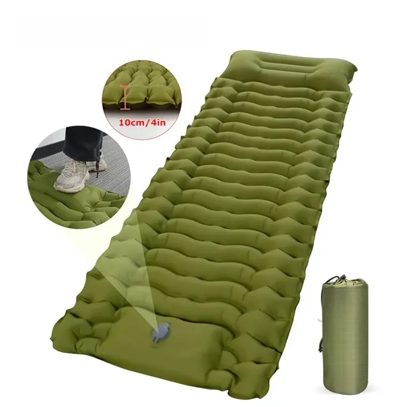Outdoor Camping Inflatable Mattress Thicken Sleeping Pad with Built-in Pillow & Pump Air Mat for Travel Hiking Climbing
Outdoor Camping Inflatable Mattress Thicken Sleeping Pad with Built-in Pillow & Pump Air Mat for Travel Hiking Climbing