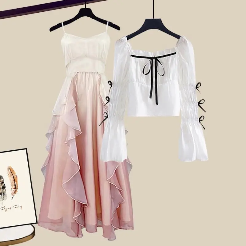 Summer Dress Suits Women Y2K Streetwear Long Sleeve Crop Top Shirt and Maxi Long Skirts Two Piece Matching Sets
Summer Dress Suits Women Y2K Streetwear Long Sleeve Crop Top Shirt and Maxi Long Skirts Two Piece Matching Sets