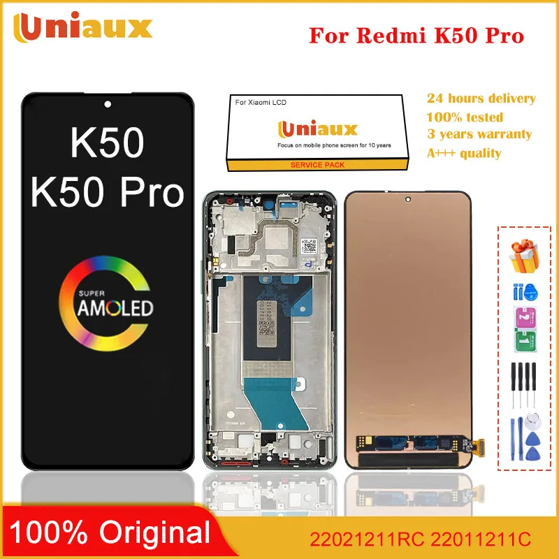 6.67" Super AMOLED For Xiaomi Redmi K50 / K50 Pro LCD Display Touch Screen Digitizer Assembly With Frame Repalcement
6.67" Super AMOLED For Xiaomi Redmi K50 / K50 Pro LCD Display Touch Screen Digitizer Assembly With Frame Repalcement