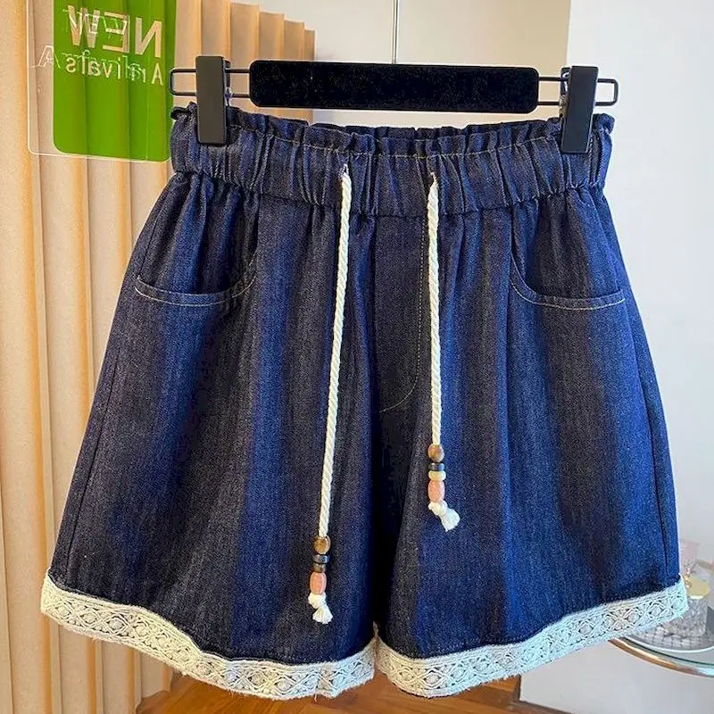 Denim Shorts 2026 Summer Lace Patchwork Vintage A-line Elastic Waisted Wide Leg Pants Casual Cargo Jeans Loose Women Clothing
Denim Shorts 2026 Summer Lace Patchwork Vintage A-line Elastic Waisted Wide Leg Pants Casual Cargo Jeans Loose Women Clothing