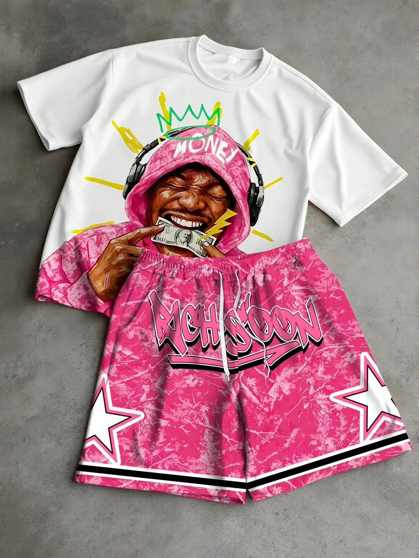 2026 Summer New Men's Short-Sleeved Shorts Set with 3D Pattern Printing - Street Casual Fashion Comfortable and Soft T Shirt
2026 Summer New Men's Short-Sleeved Shorts Set with 3D Pattern Printing - Street Casual Fashion Comfortable and Soft T Shirt