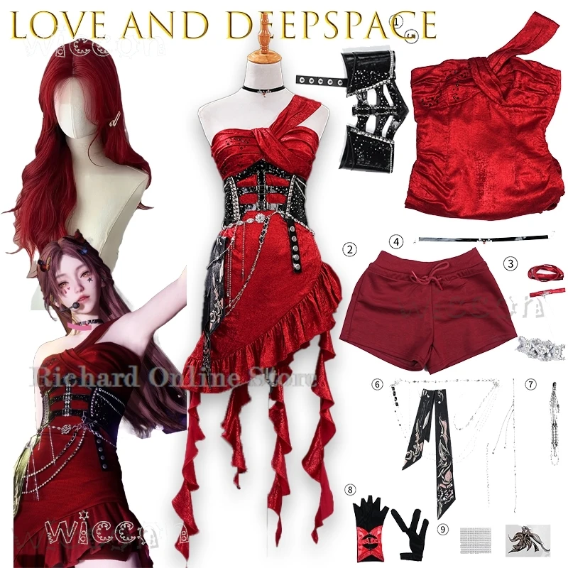 Heroine Night Dance Game Love and Deepspace MC Xavier Cosplay New Women Red sexy dress accessories props Halloween party suit
Heroine Night Dance Game Love and Deepspace MC Xavier Cosplay New Women Red sexy dress accessories props Halloween party suit