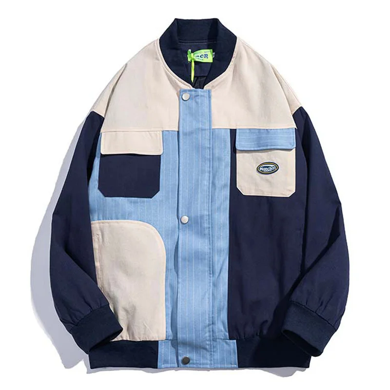 Vintage Color Block Patchwork Baseball Jacket Men Pocket Zip Windbreaker Track Jackets Outwear Mens Hip Hop Couple Casual Coats
Vintage Color Block Patchwork Baseball Jacket Men Pocket Zip Windbreaker Track Jackets Outwear Mens Hip Hop Couple Casual Coats