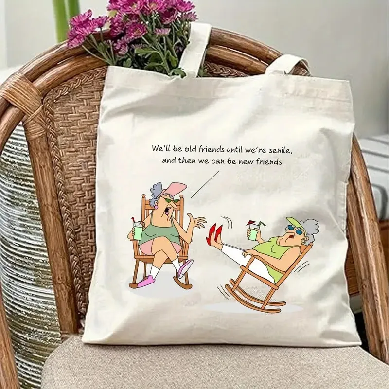 Canvas Tote Bag with Funny Old Friends Quote, Durable Shoulder Bag for Shopping, Outdoor, Travel Gift for Female Friends
Canvas Tote Bag with Funny Old Friends Quote, Durable Shoulder Bag for Shopping, Outdoor, Travel Gift for Female Friends