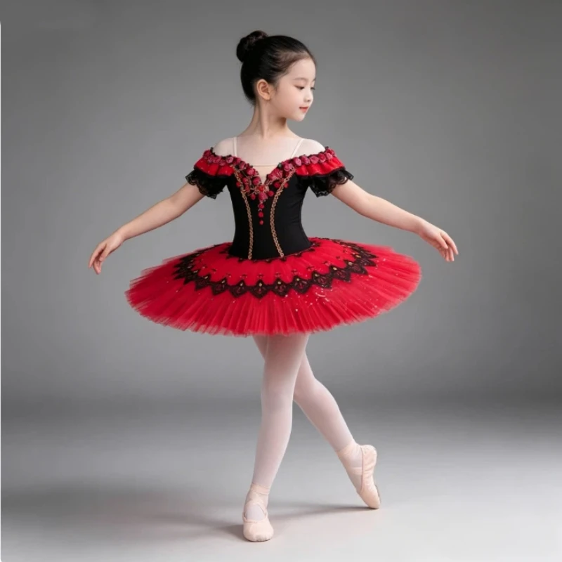 New Red Swan Performance Ballet Lace Puff Skirt Stage Play Sweet Strap V-neck jumpsuit Dress
New Red Swan Performance Ballet Lace Puff Skirt Stage Play Sweet Strap V-neck jumpsuit Dress