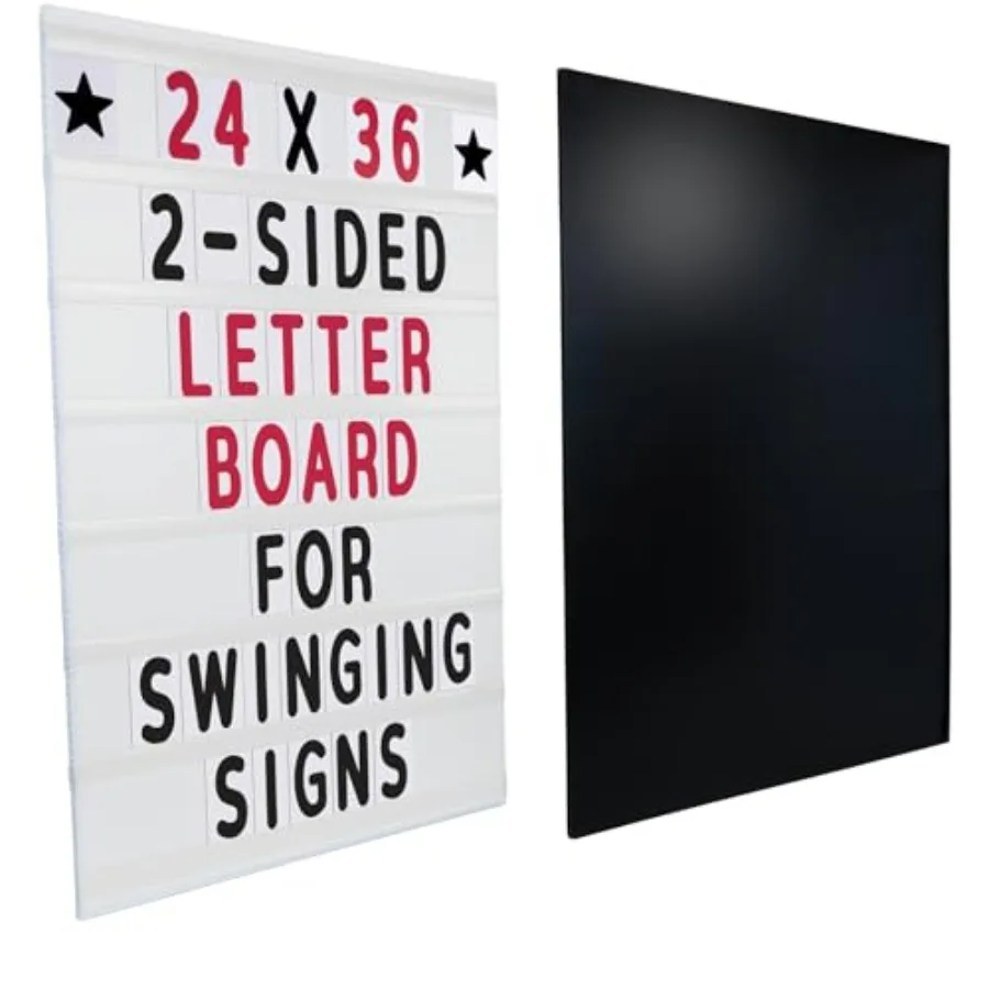 24"x36" Replacement Changable Letter Message Board for Swinging Signs. Includes Bonus Black Chalkboard. Compatible with 4 3/8"
24"x36" Replacement Changable Letter Message Board for Swinging Signs. Includes Bonus Black Chalkboard. Compatible with 4 3/8"