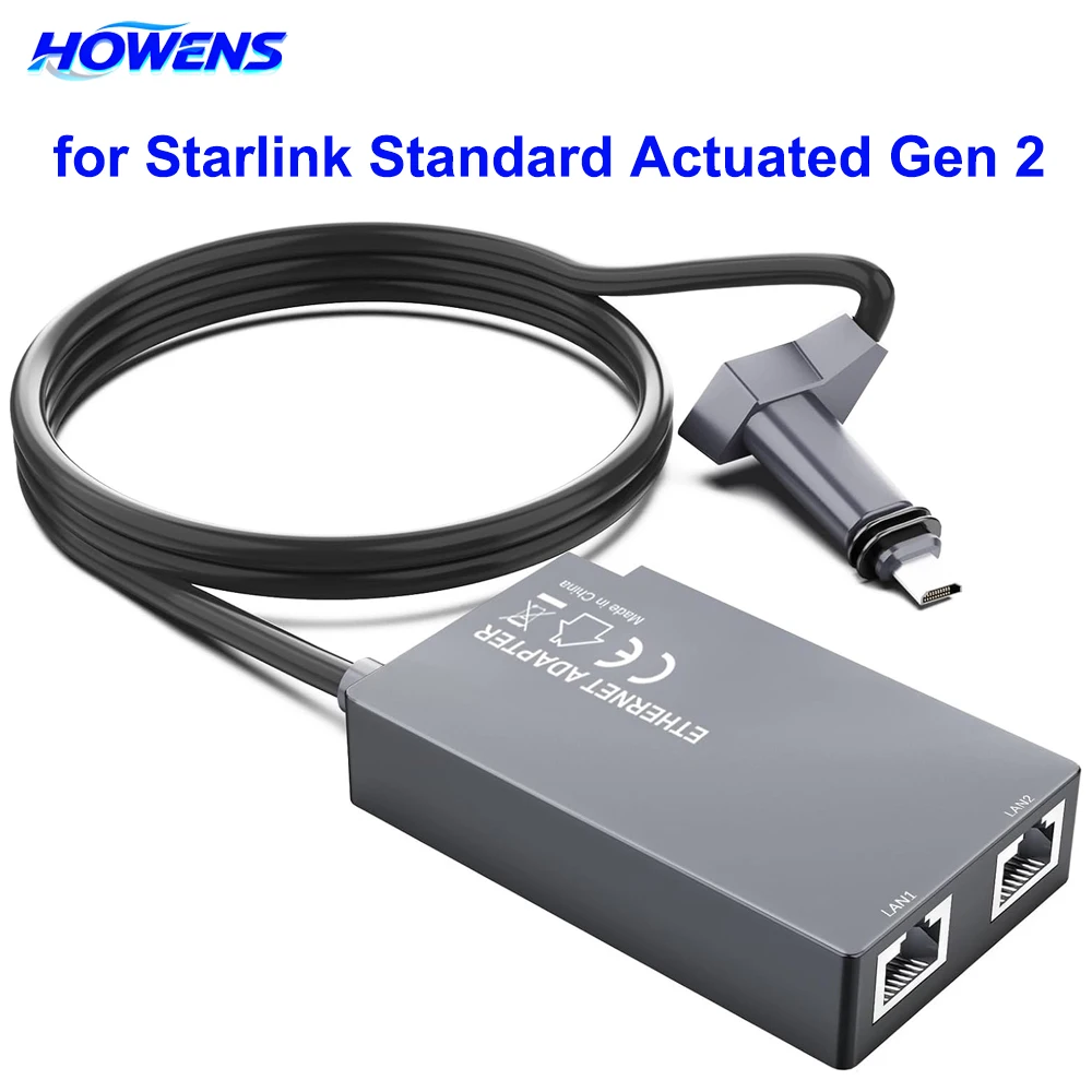 Адаптер HOWENS для Starlink 2-го поколения, двухпортовый Ethernet-адаптер для GEN2 V2, сетевой оптоволоконный конвертер-переходник, кабель RJ45
Адаптер HOWENS для Starlink 2-го поколения, двухпортовый Ethernet-адаптер для GEN2 V2, сетевой оптоволоконный конвертер-переходник, кабель RJ45