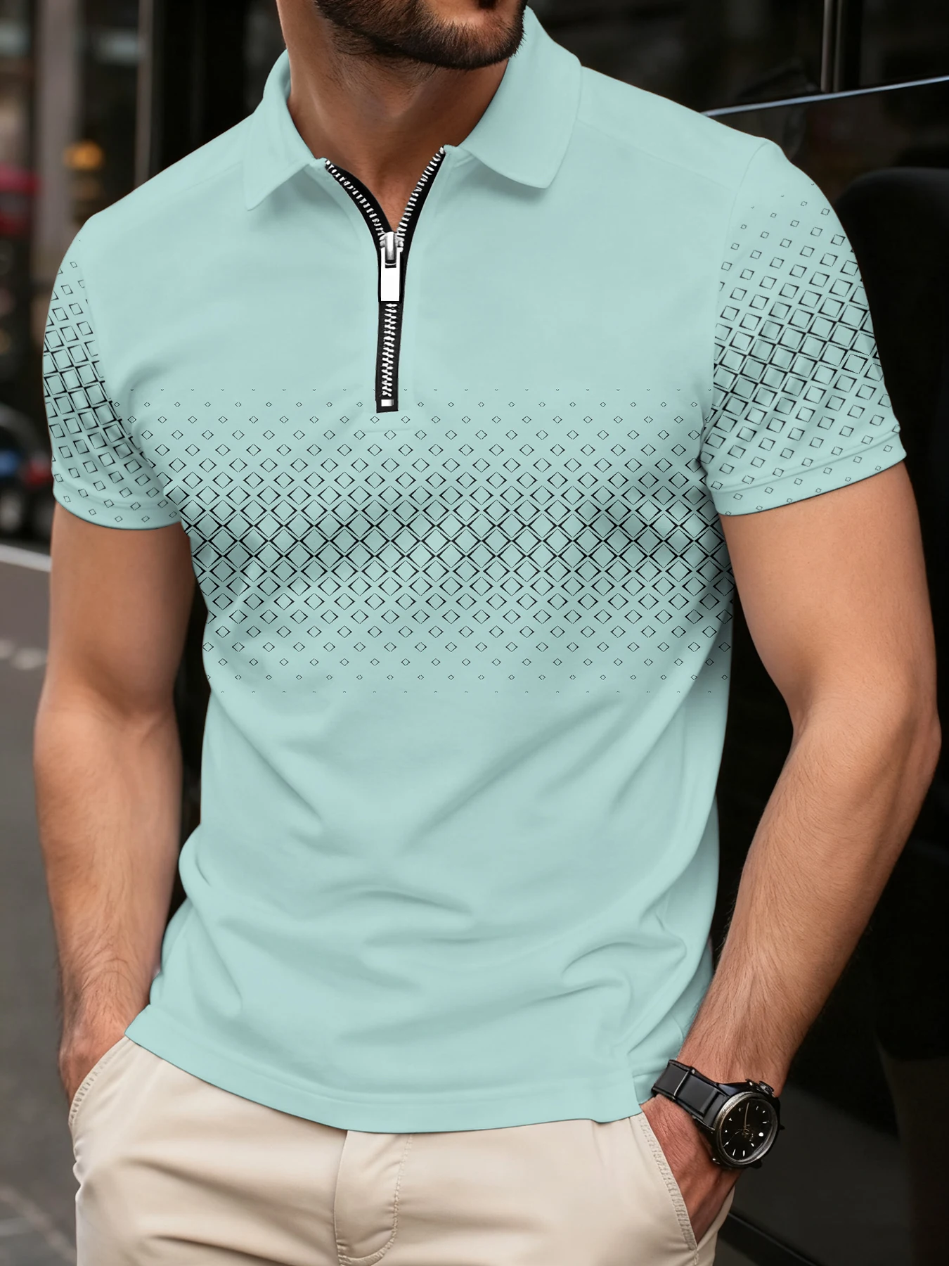 Men's Zip Polo Golf Shirt Sports & Outdoor Casual Quarter Zip Short Sleeve Fashion Streetwear Check Spring & Summer Zip Polo
Men's Zip Polo Golf Shirt Sports & Outdoor Casual Quarter Zip Short Sleeve Fashion Streetwear Check Spring & Summer Zip Polo