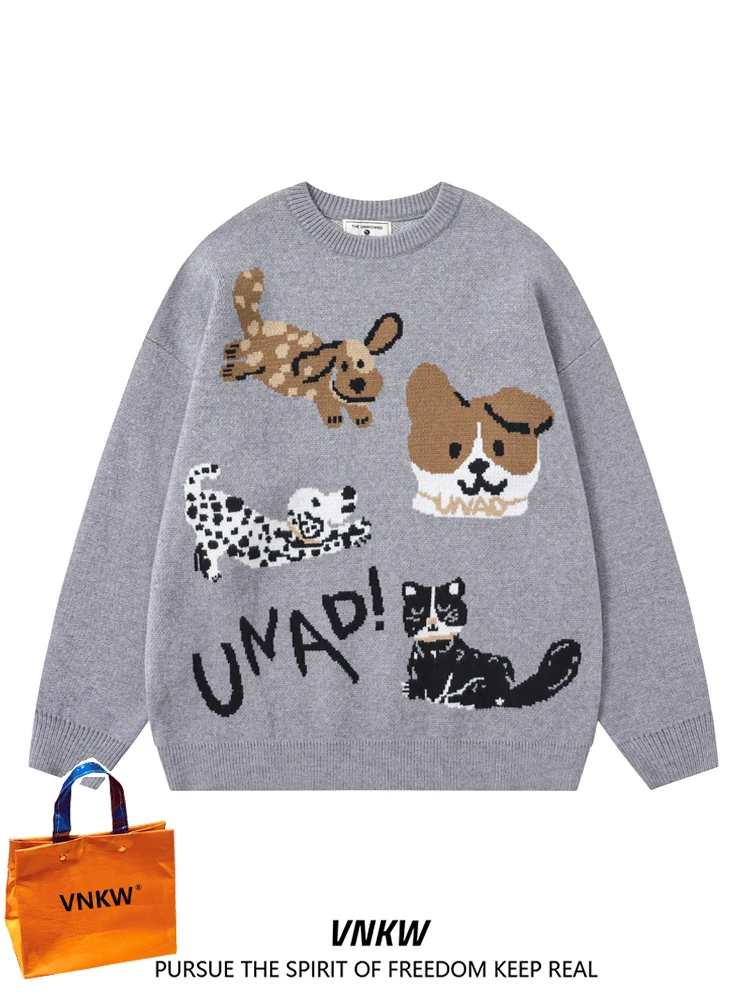 Американский ретро-свитер с вязаным воротником-воротником для мужчин, осенне-зимний свободный пуловер, универсальный свободный свитер для студентов и пар
Американский ретро-свитер с вязаным воротником-воротником для мужчин, осенне-зимний свободный пуловер, универсальный свободный свитер для студентов и пар