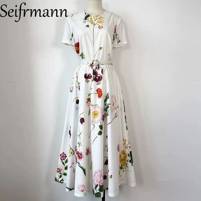 Seifrmann Casual printed cotton dress round neck short sleeve belt waist mid-length dress 2026 summer fashion new style
Seifrmann Casual printed cotton dress round neck short sleeve belt waist mid-length dress 2026 summer fashion new style