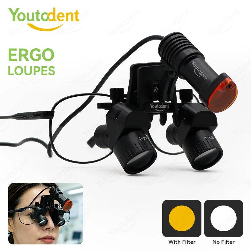 4-6X Loupes Dental Binocular Magnifying Glasses 48° Wide Angle Prevention Cervical Spondylosis Medical Headlamp Lithium Battery
4-6X Loupes Dental Binocular Magnifying Glasses 48° Wide Angle Prevention Cervical Spondylosis Medical Headlamp Lithium Battery
