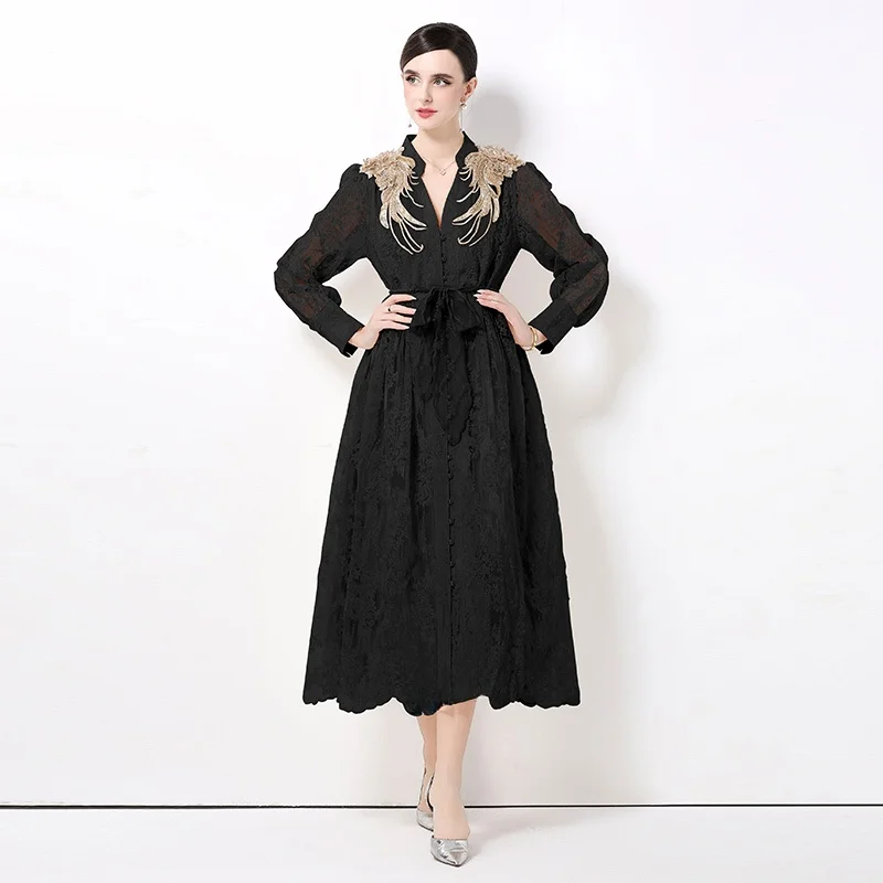 Новая осенне-зимняя юбка А-силуэта с тяжелой вышивкой, водорастворимым кружевом и винтажным узором в стиле дамского двора, для повседневной носки
Новая осенне-зимняя юбка А-силуэта с тяжелой вышивкой, водорастворимым кружевом и винтажным узором в стиле дамского двора, для повседневной носки