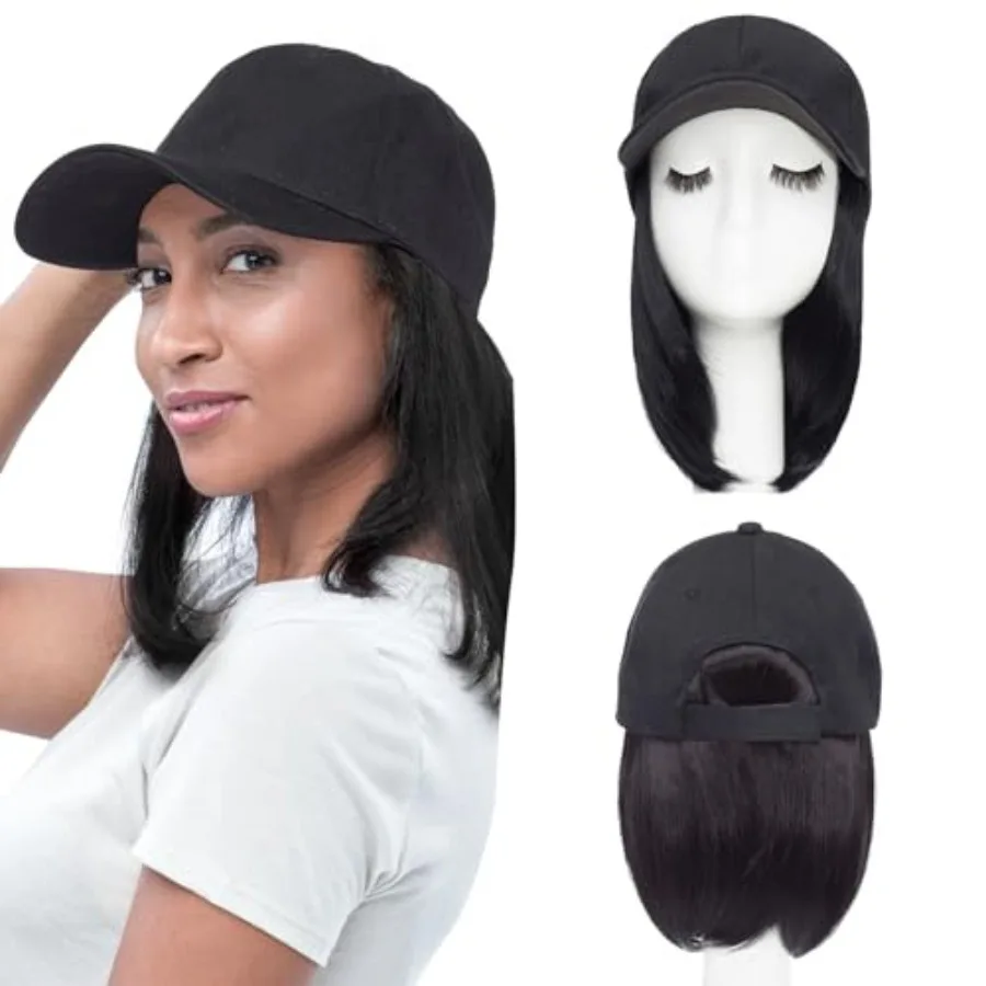 Baseball Cap with Hair Extensions for Women Heat Resistant Synthetic 6'' Adjustable Short Straight Hairpiece Replacement Wigs i
Baseball Cap with Hair Extensions for Women Heat Resistant Synthetic 6'' Adjustable Short Straight Hairpiece Replacement Wigs i