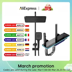 Bathroom Luxury Shower Faucet System with Lights Tempered Glass Shower Set Digital Display Copper Mixer Shower System Faucet Bathroom Luxury Shower Faucet System with Lights Tempered Glass Shower Set Digital Display Copper Mixer Shower System Faucet