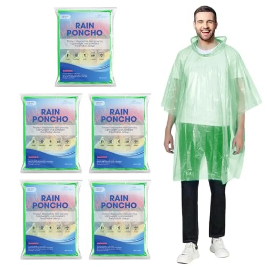 Compact and Disposable Rain Ponchos for Men and Women
Compact and Disposable Rain Ponchos for Men and Women