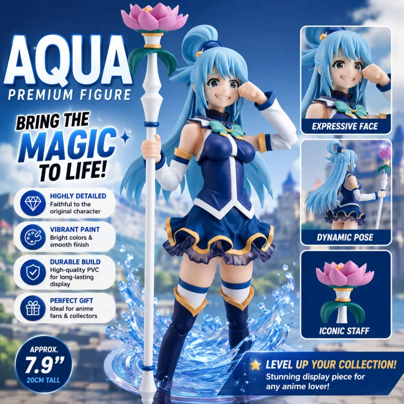 Aqua KonoSuba Exquisite 14cm PVC Replaceable Face Movable Anime Action Figure Collectible Model For Anime Fans Birthday Gift New
Aqua KonoSuba Exquisite 14cm PVC Replaceable Face Movable Anime Action Figure Collectible Model For Anime Fans Birthday Gift New