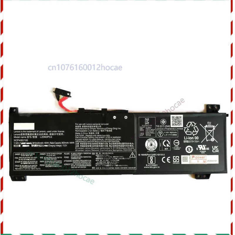 Genuine Original 45Wh L20C3PC2 L20D3PC2 L20L3PC2 L20M3PC2 Battery For Lenovo Ideapad Gaming 3i 3-15ACH6 3-15IHU6 L360-15
Genuine Original 45Wh L20C3PC2 L20D3PC2 L20L3PC2 L20M3PC2 Battery For Lenovo Ideapad Gaming 3i 3-15ACH6 3-15IHU6 L360-15