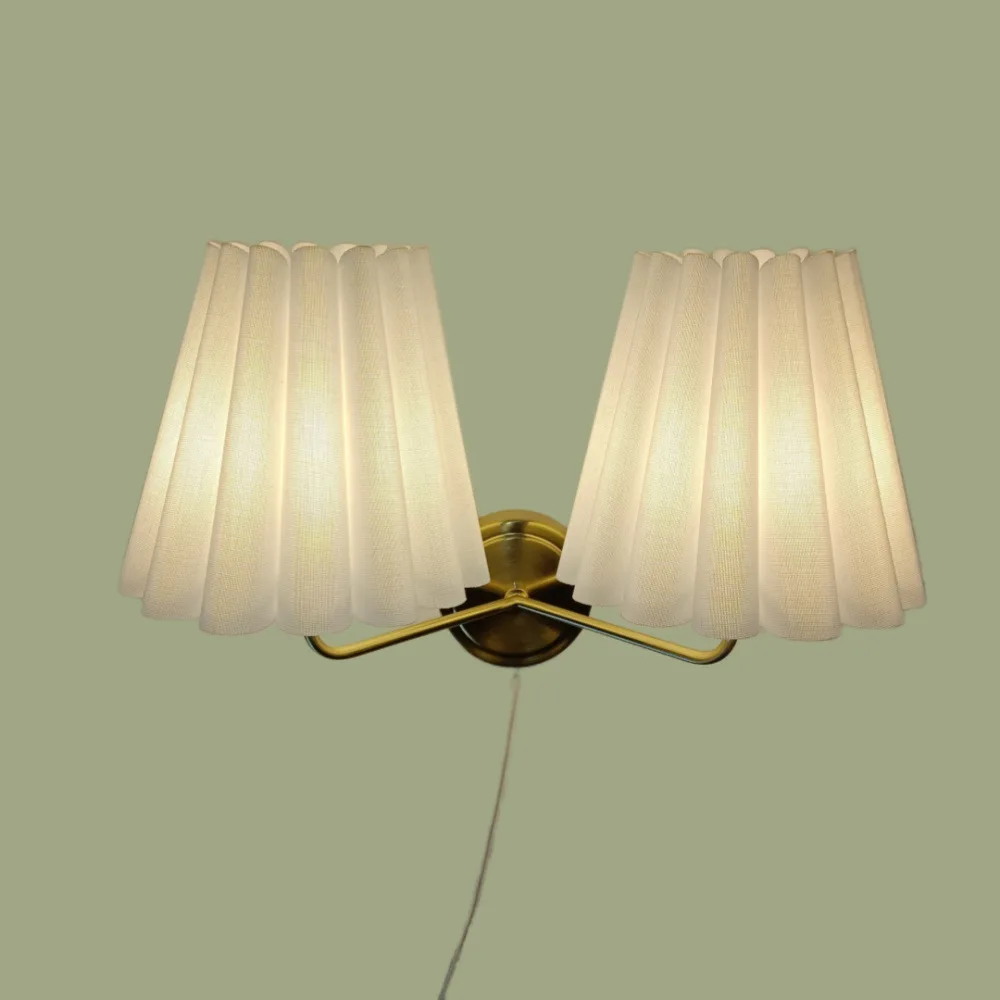 Double-head Fabric Wall Lamp With Plug Bedroom Bedside Study Wall Light Living Room Background Stair Decorative Lights
Double-head Fabric Wall Lamp With Plug Bedroom Bedside Study Wall Light Living Room Background Stair Decorative Lights