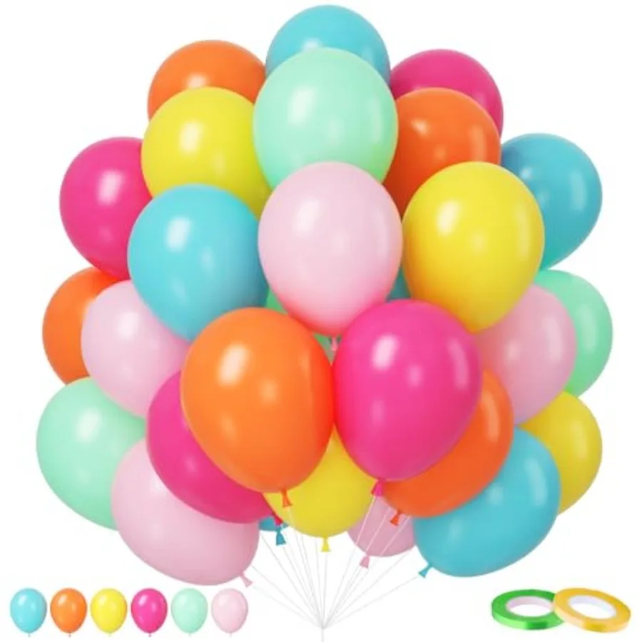 Rainbow Balloons, 12 Inch 50pcs Rainbow Balloon Teal Hot Pink Latex Ballons for Birthday Wedding Baby Shower Engagement Decorat
Rainbow Balloons, 12 Inch 50pcs Rainbow Balloon Teal Hot Pink Latex Ballons for Birthday Wedding Baby Shower Engagement Decorat