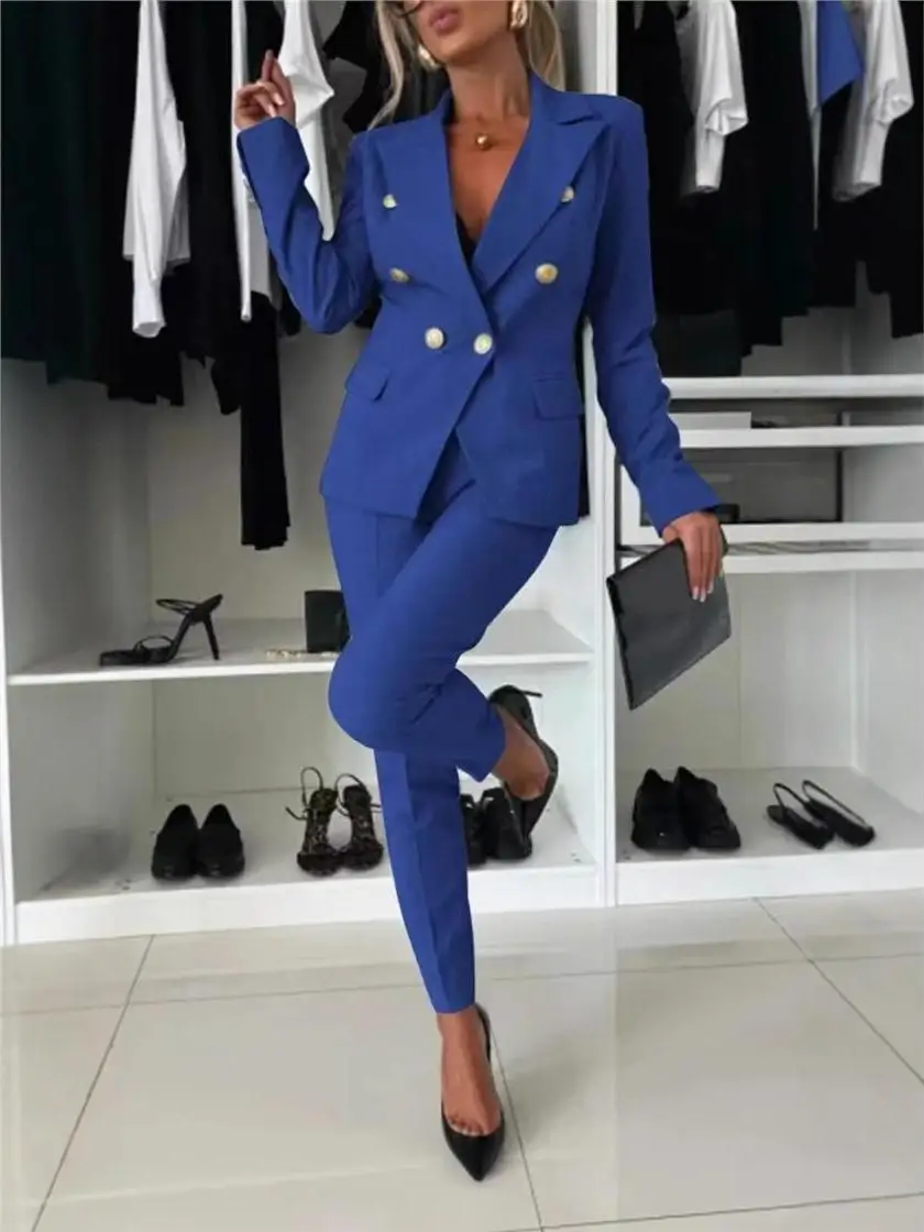 Spring Summer Women's Slim Fit Suit Jacket Elegant Personality Long Sleeve Cotton Workwear Professional Pants Set
Spring Summer Women's Slim Fit Suit Jacket Elegant Personality Long Sleeve Cotton Workwear Professional Pants Set