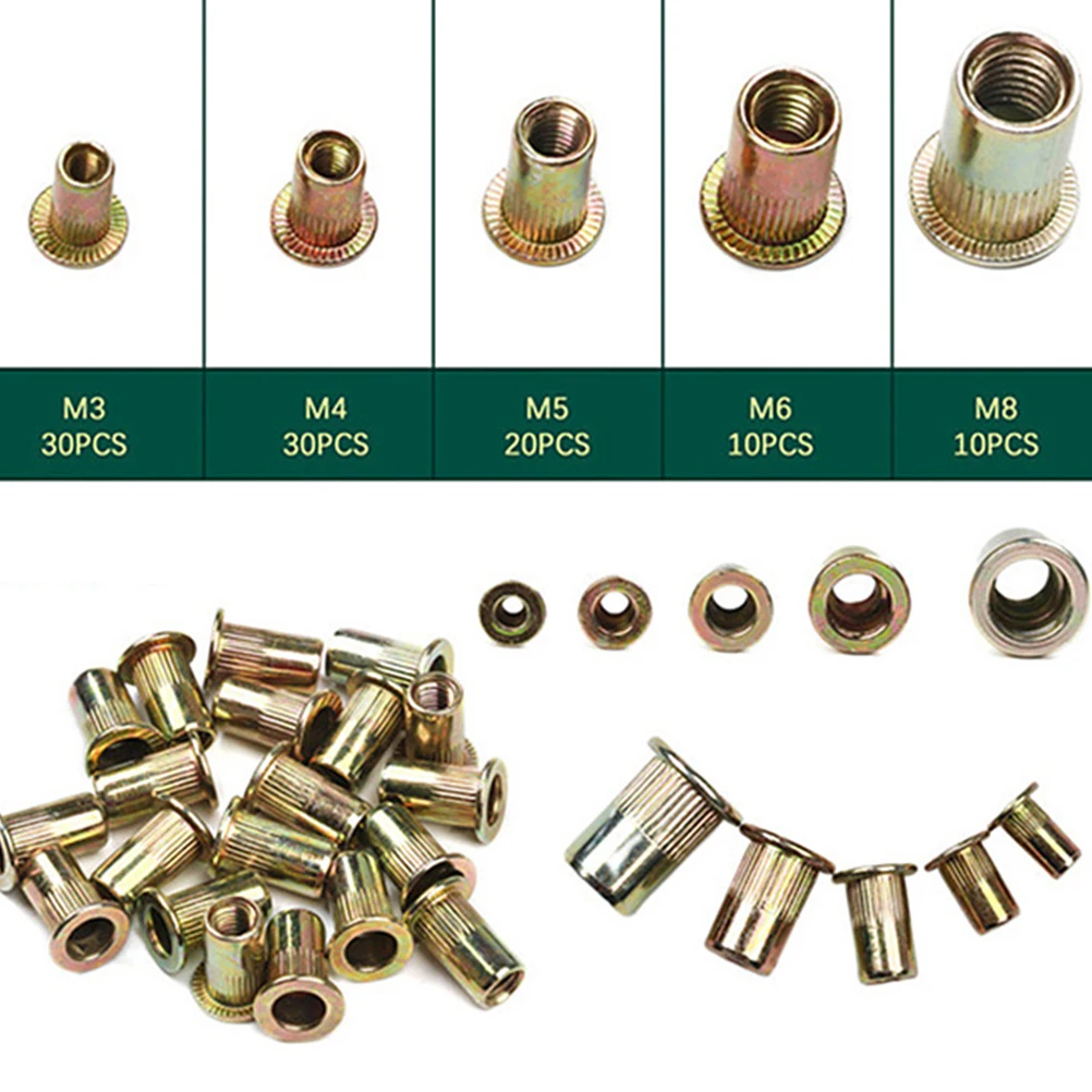 100 Pcs Color-plated Zinc Nuts Rivet Hardware Knurled Parts Metal Vertical Stripes
100 Pcs Color-plated Zinc Nuts Rivet Hardware Knurled Parts Metal Vertical Stripes