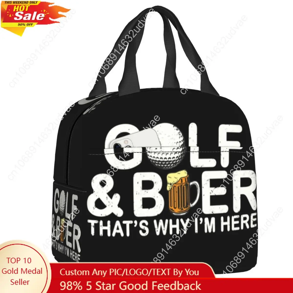 Golf And Beer Insulated Lunch Bag for Women Resuable Sports Golfing Golfer Thermal Cooler Bento Box Office Work School
Golf And Beer Insulated Lunch Bag for Women Resuable Sports Golfing Golfer Thermal Cooler Bento Box Office Work School