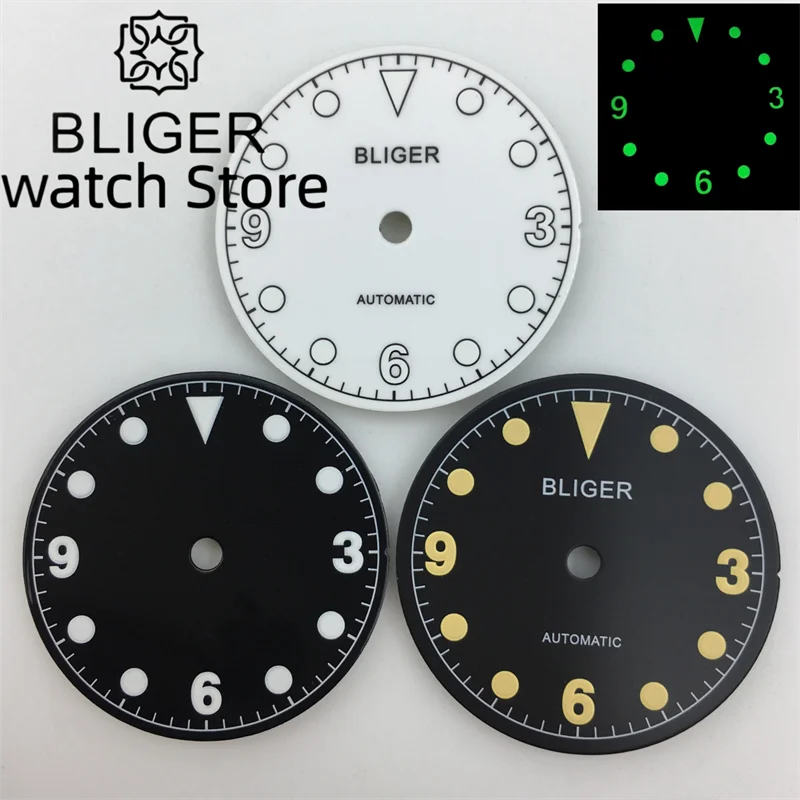 Циферблат BLIGER 28,5 мм, черный/белый, подходит для Miyota 8205 8215 821A ETA 2836/2824 Pearl DG 2813/3804, зеленый светящийся механизм
Циферблат BLIGER 28,5 мм, черный/белый, подходит для Miyota 8205 8215 821A ETA 2836/2824 Pearl DG 2813/3804, зеленый светящийся механизм