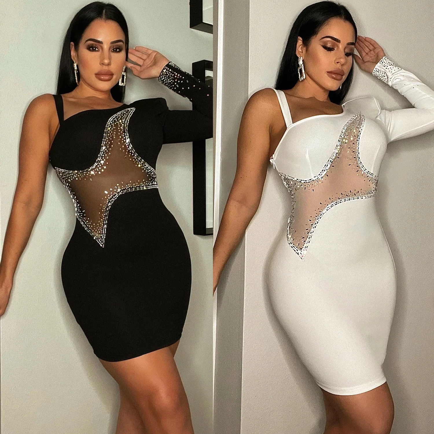 Summer women's clothing fashionable and sexy tight hip skirt single rotator sleeve short skirt showing thin temperament simple c
Summer women's clothing fashionable and sexy tight hip skirt single rotator sleeve short skirt showing thin temperament simple c