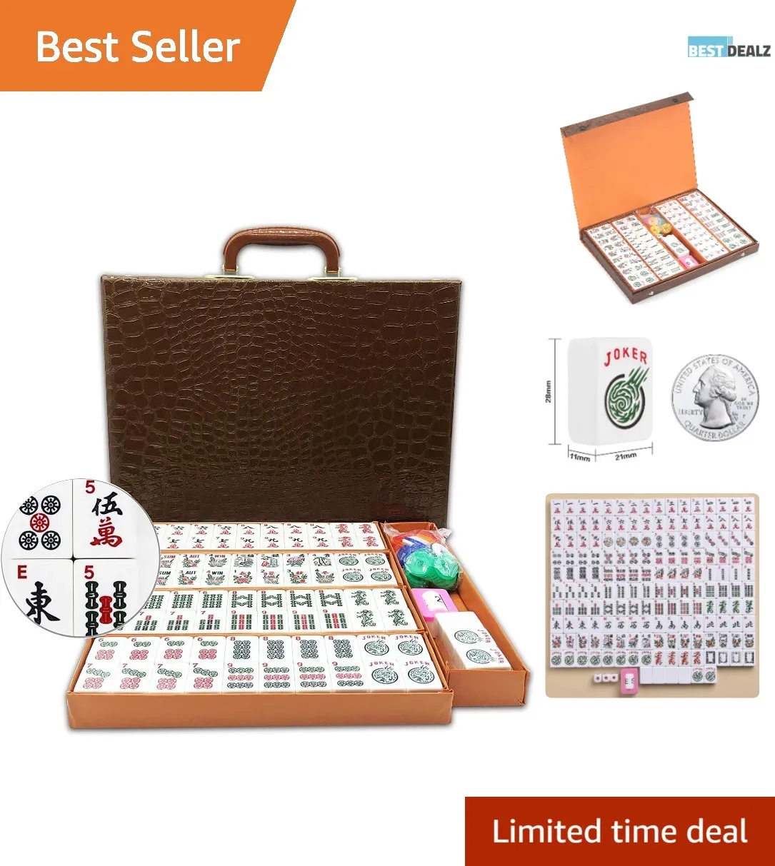 Lightweight American Mahjong Set with 166 Engraved Tiles and Travel Friendly Case
Lightweight American Mahjong Set with 166 Engraved Tiles and Travel Friendly Case