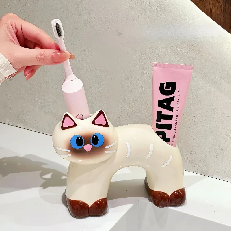 Siamese Cat Electric Toothbrush Holder Ceramic Countertop Toothbrush Stand Toothpaste Toothbrush Storage Rack
Siamese Cat Electric Toothbrush Holder Ceramic Countertop Toothbrush Stand Toothpaste Toothbrush Storage Rack