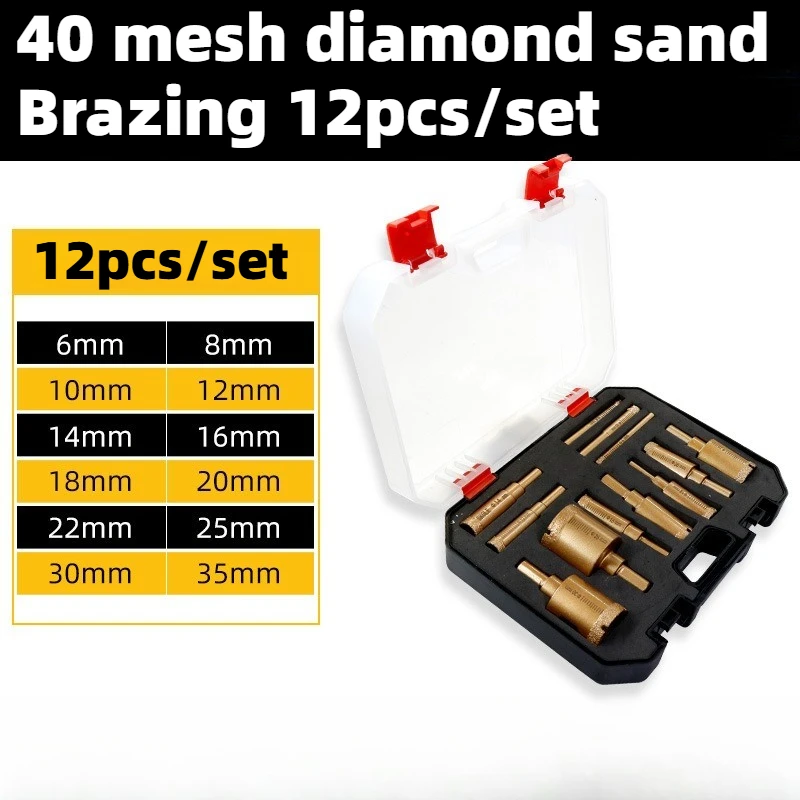 12pcs Brazed Marble Hole Opener Glass Tile Drill Bit Multi-purpose Punched Stone Vitrified Brick Emery Hole Reamer
12pcs Brazed Marble Hole Opener Glass Tile Drill Bit Multi-purpose Punched Stone Vitrified Brick Emery Hole Reamer