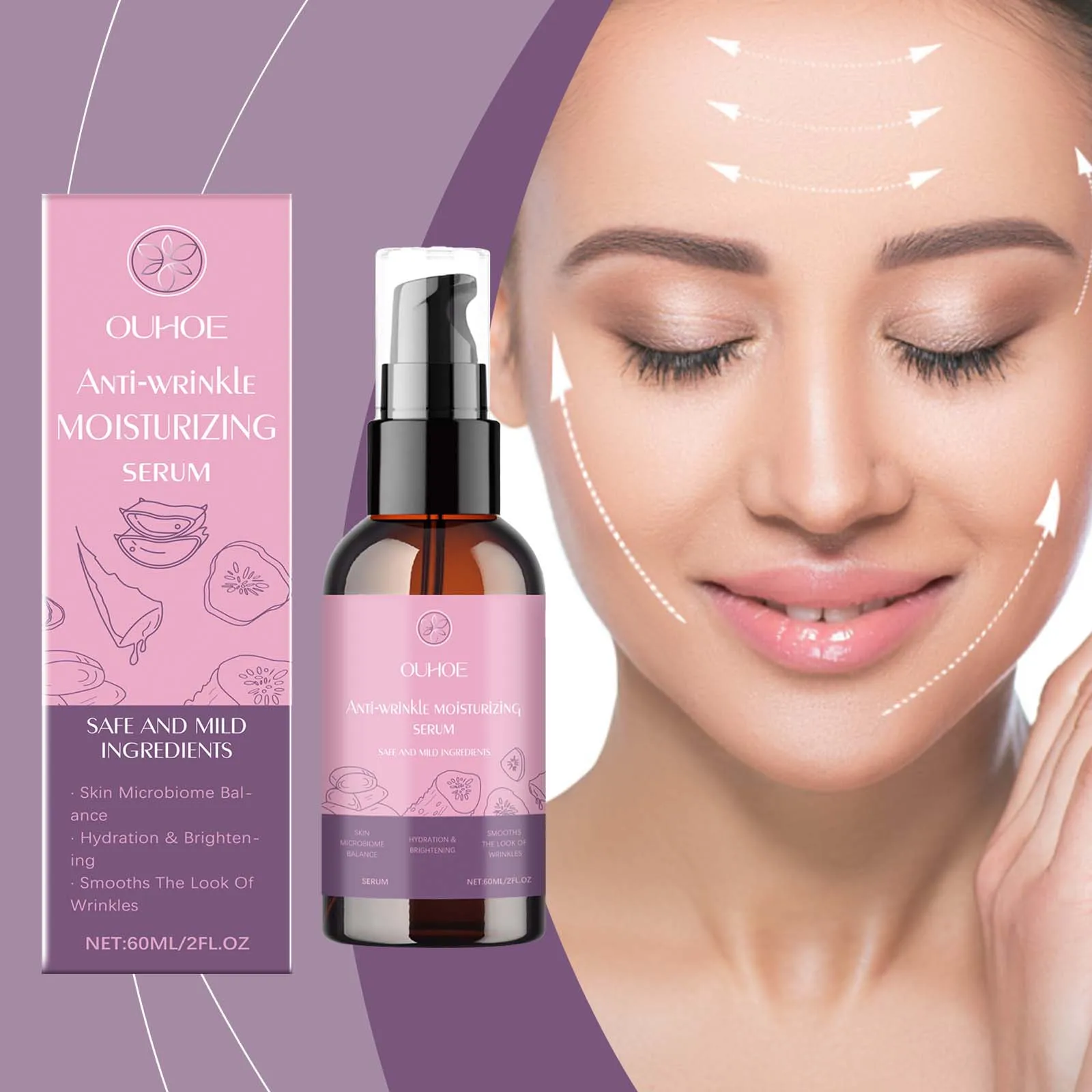 OUHOE Moisturizing Serum Hyaluronic Acid Vitamin Serum Moisturizing Care Facial Skin Softening Fade Fine Lines and Wrinkles 60ml
OUHOE Moisturizing Serum Hyaluronic Acid Vitamin Serum Moisturizing Care Facial Skin Softening Fade Fine Lines and Wrinkles 60ml