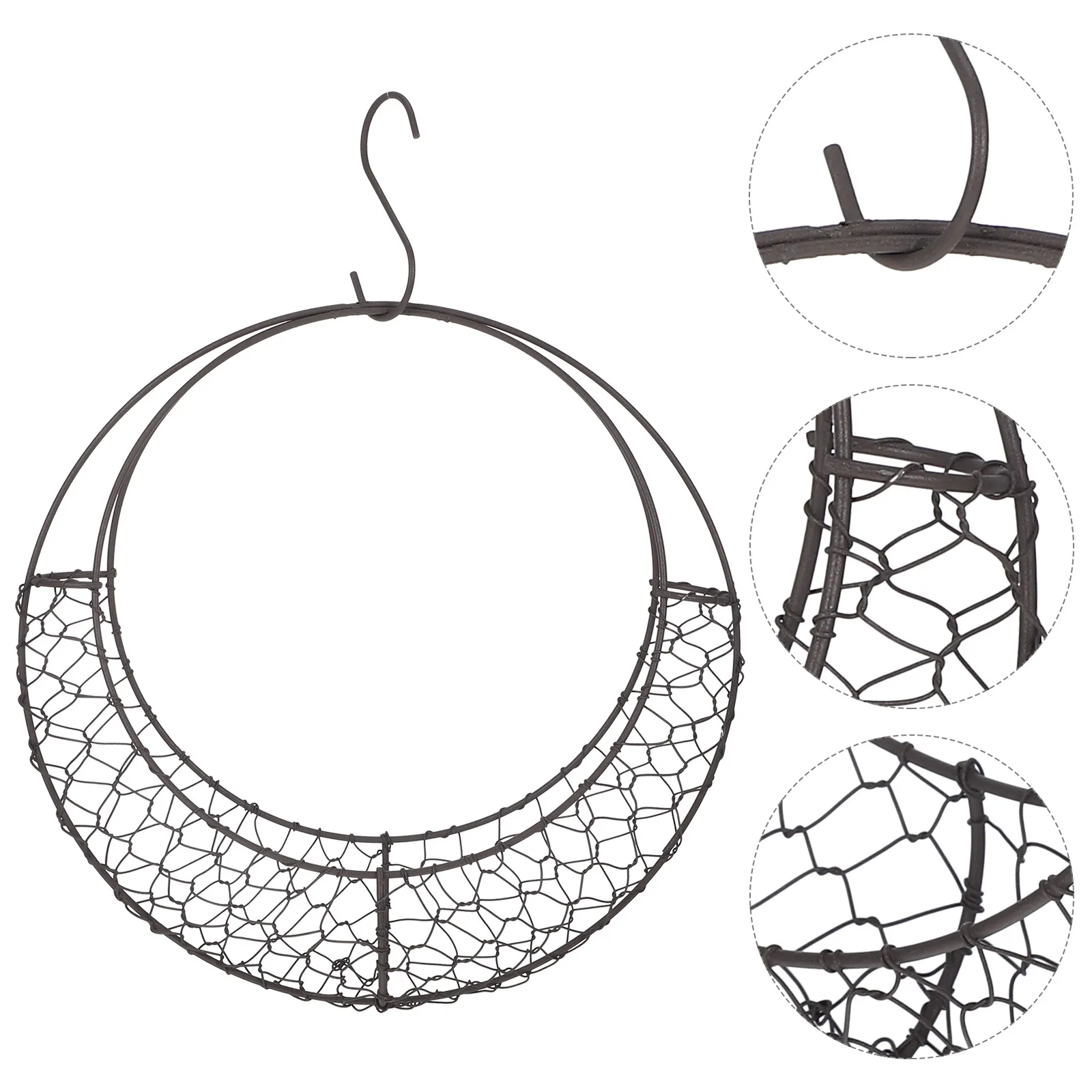 Hook Basket Moon Shape Iron Wire Wreath Metal Frame Succulent Pot Plant Hanger Rustic Hanging Garden Home Planter Storage
Hook Basket Moon Shape Iron Wire Wreath Metal Frame Succulent Pot Plant Hanger Rustic Hanging Garden Home Planter Storage