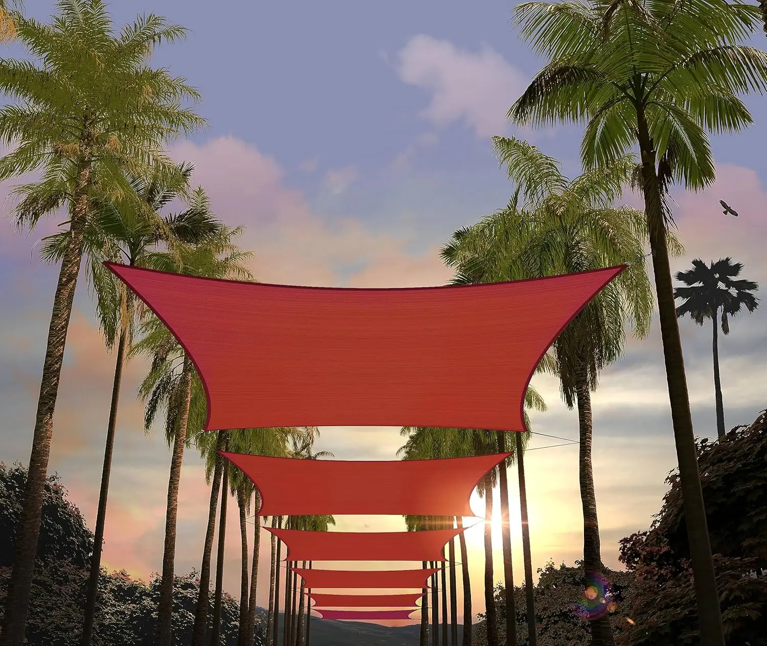 10'x16' Red Rectangle Sun Shade Sail, UPF50+ 95% UV Block, Water & Air Permeable, 3-Year Warranty, Custom Sizes
10'x16' Red Rectangle Sun Shade Sail, UPF50+ 95% UV Block, Water & Air Permeable, 3-Year Warranty, Custom Sizes