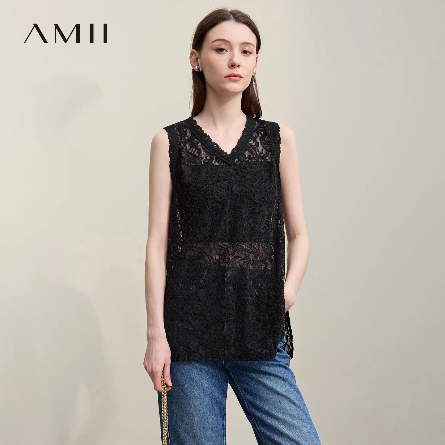 Amii Women's Camisole 2026 Summer New V-Neck Paisley Lace Tank Tops Loose Lightweight Sheer Female Sleeveless Shirt 12652017
Amii Women's Camisole 2026 Summer New V-Neck Paisley Lace Tank Tops Loose Lightweight Sheer Female Sleeveless Shirt 12652017