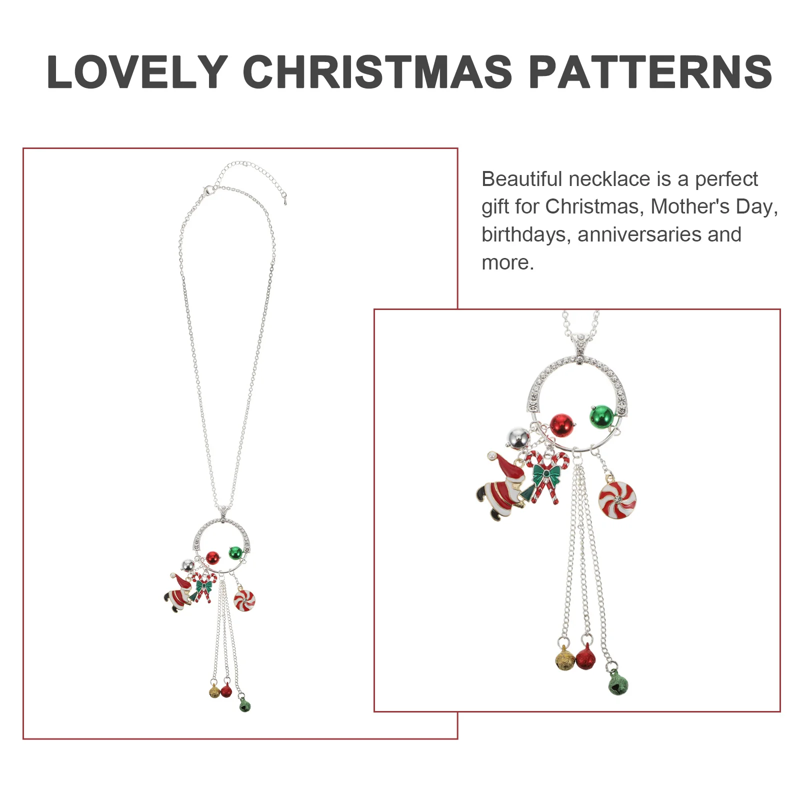 1Pcs Santa Claus Bell Necklace Christmas Pendant Alloy Xmas Style Jewelry Xmas Elements Necklace Party Neck Accessory Women
1Pcs Santa Claus Bell Necklace Christmas Pendant Alloy Xmas Style Jewelry Xmas Elements Necklace Party Neck Accessory Women