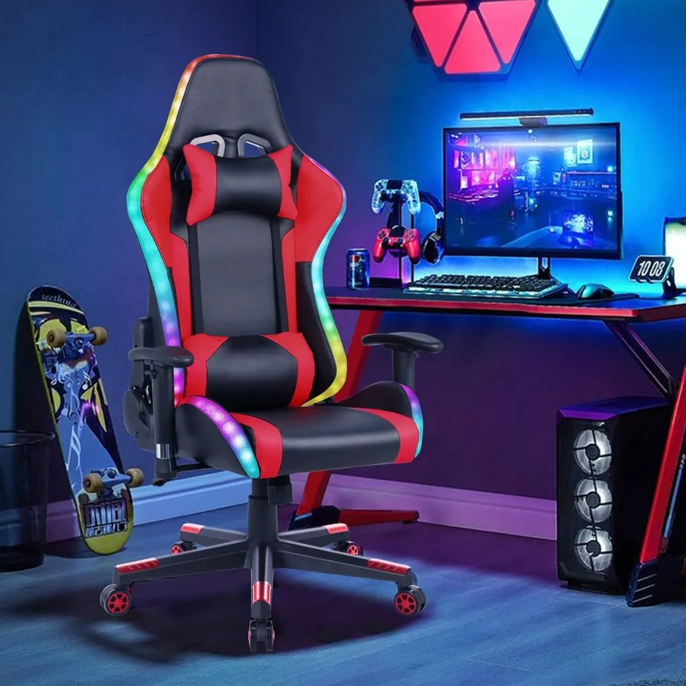 Gaming Chair with Speakers Video Game Chair with RGB Light Ergonomic Racing Office PU Leather Recliner Computer
Gaming Chair with Speakers Video Game Chair with RGB Light Ergonomic Racing Office PU Leather Recliner Computer