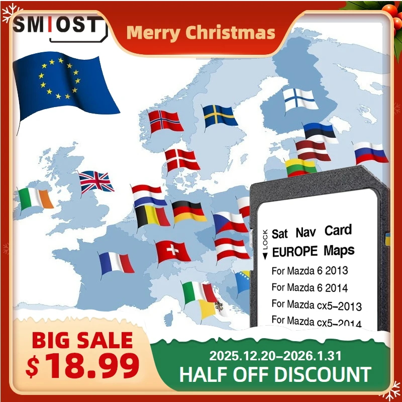 SMIOST for Mazda 6 CX-5 Vehicle Car Memory Card GPS Navigation 8GB Europe Maps Update Software Data 2025 Sat Navi
SMIOST for Mazda 6 CX-5 Vehicle Car Memory Card GPS Navigation 8GB Europe Maps Update Software Data 2025 Sat Navi