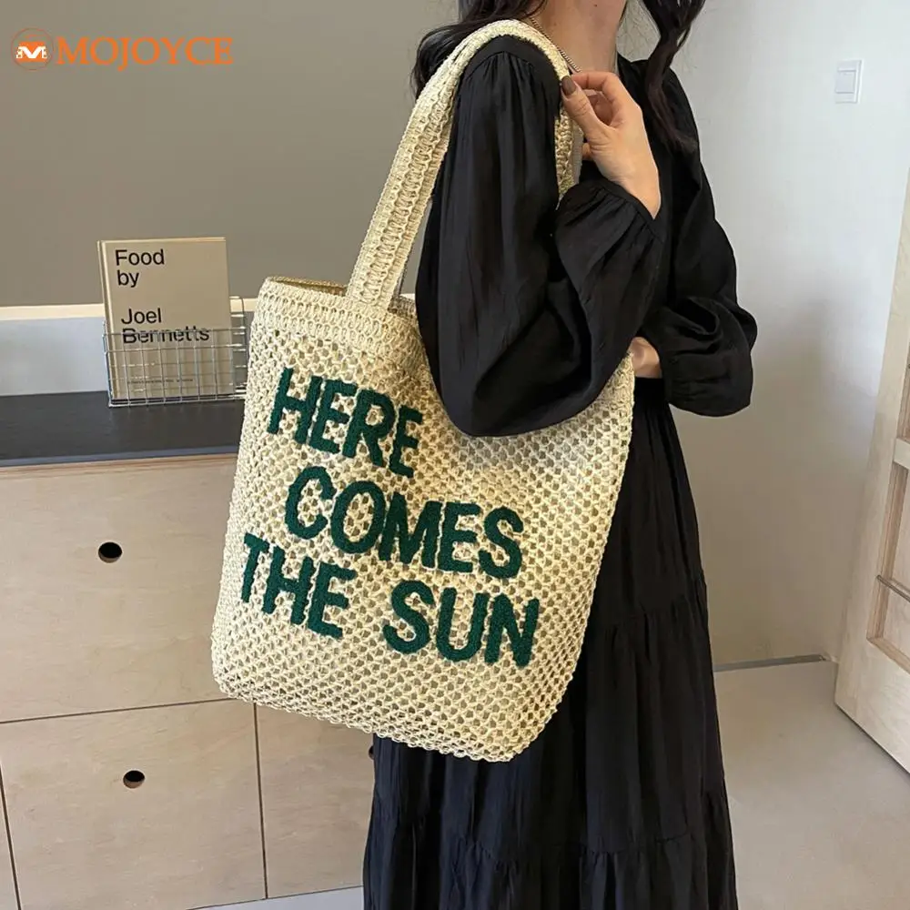 Fashion Hollow Out Straw Weaving Handbag Hand-Woven Beach Shoulder Bag Summer Large Capacity Tote Bag Women Crochet Underarm Bag
Fashion Hollow Out Straw Weaving Handbag Hand-Woven Beach Shoulder Bag Summer Large Capacity Tote Bag Women Crochet Underarm Bag