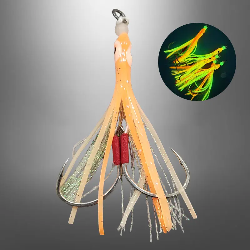 AS 5pairs Barbed Hook Double Hooks Glow Octopus Soft Squid Skirts Lure Fishing Hooks Jig Metal Bait Pesca Assist Hook Tackle
AS 5pairs Barbed Hook Double Hooks Glow Octopus Soft Squid Skirts Lure Fishing Hooks Jig Metal Bait Pesca Assist Hook Tackle