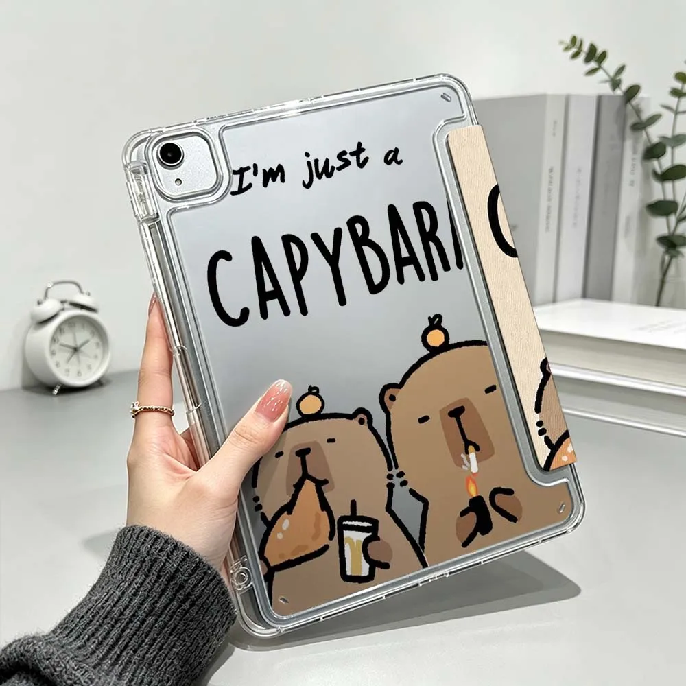Cute Fun Capybara Pattern For iPad Pro Air mini 6 5 4 3 2 1 11th 10th 6th 5th M5 M4 A17 Pro A16 Foldable 3Y Tablet Case Soft
Cute Fun Capybara Pattern For iPad Pro Air mini 6 5 4 3 2 1 11th 10th 6th 5th M5 M4 A17 Pro A16 Foldable 3Y Tablet Case Soft
