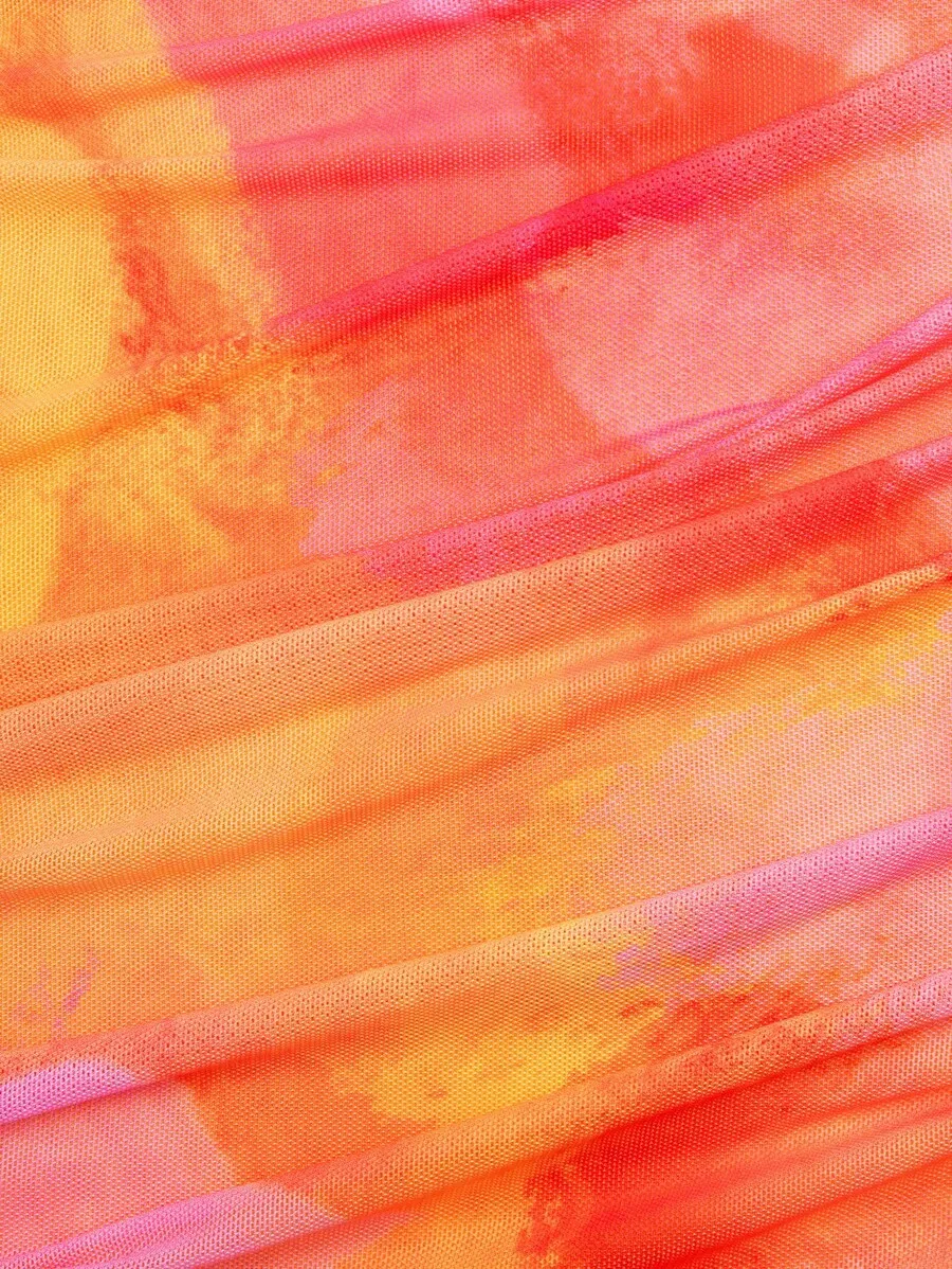 Tie Dye Draped Ruffle Tube Ruched Mini Dress
Tie Dye Draped Ruffle Tube Ruched Mini Dress