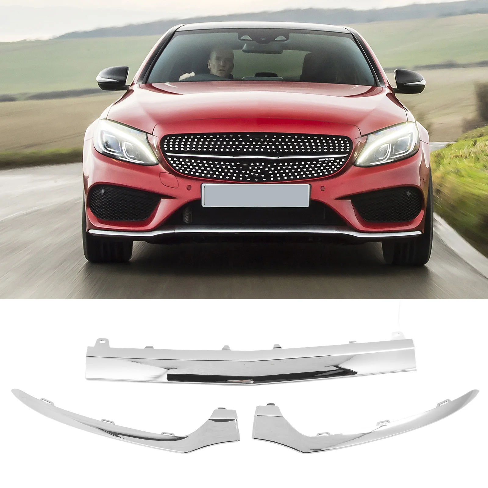 2058851474 Front Bumper Lower Chrome Trim 2058851374 Replacement for C‑Class W205 C205 A205 S205 AMG C43
2058851474 Front Bumper Lower Chrome Trim 2058851374 Replacement for C‑Class W205 C205 A205 S205 AMG C43