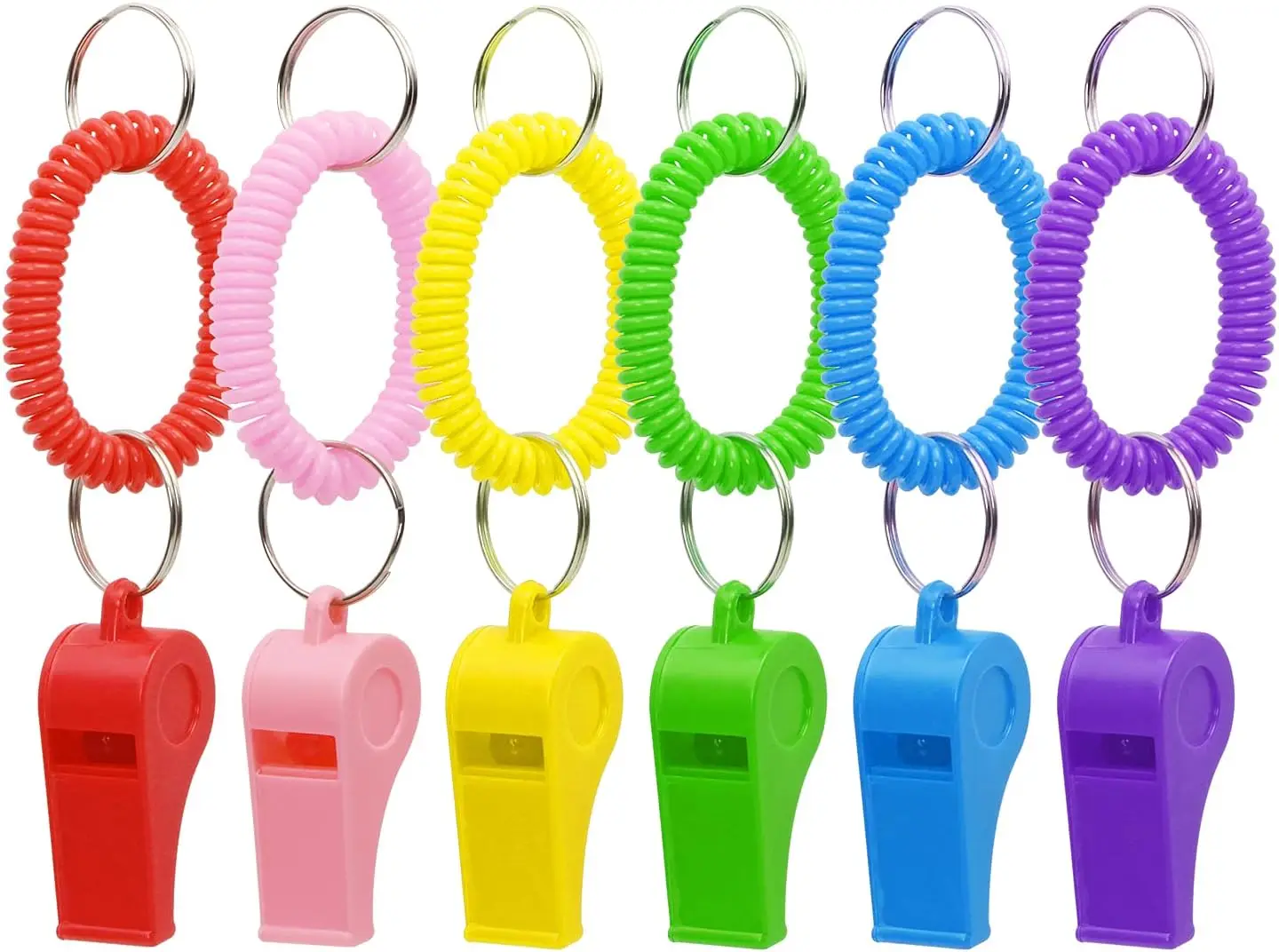 6 Colorful Plastic Whistles with Stretchable Bracelet Keychain for Coaches Referees Sports Party Emergency
6 Colorful Plastic Whistles with Stretchable Bracelet Keychain for Coaches Referees Sports Party Emergency